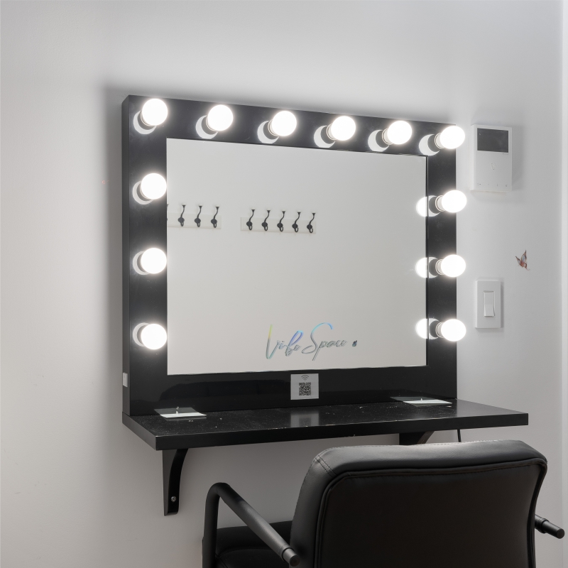 Make-up mirror with bar stool